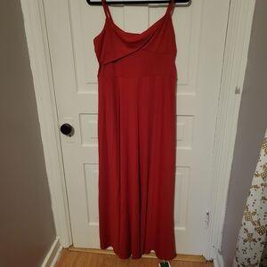 HALARA Red Low Back Maxi Sundress